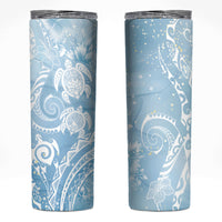 Aloha Hawaii Turtles Floral Skinny Tumbler Aqua Marbles Glaze