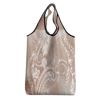 Aloha Hawaii Turtles Floral Grocery Bag Taupe Marbles Glaze