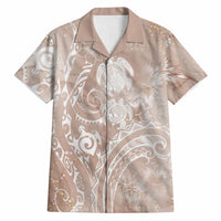 Aloha Hawaii Turtles Floral Hawaiian Shirt Taupe Marbles Glaze LT7 Taupe - Polynesian Pride
