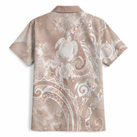 Aloha Hawaii Turtles Floral Hawaiian Shirt Taupe Marbles Glaze LT7 - Polynesian Pride
