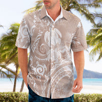 Aloha Hawaii Turtles Floral Hawaiian Shirt Taupe Marbles Glaze LT7 - Polynesian Pride