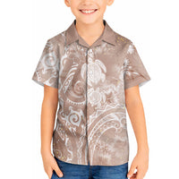 Aloha Hawaii Turtles Floral Hawaiian Shirt Taupe Marbles Glaze LT7 - Polynesian Pride