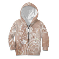 Aloha Hawaii Turtles Floral Kid Hoodie Taupe Marbles Glaze
