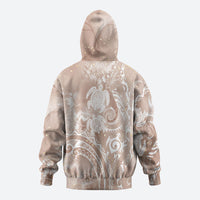 Aloha Hawaii Turtles Floral Zip Hoodie Taupe Marbles Glaze