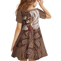 Tahiti Islands Polynesian Plumeria Family Matching Off The Shoulder Long Sleeve Dress and Hawaiian Shirt Tahitian Vahine 'Ote'a - Beige LT7 - Polynesian Pride