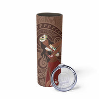 Tahiti Islands Polynesian Plumeria Skinny Tumbler Tahitian Vahine 'Ote'a - Beige LT7 - Polynesian Pride