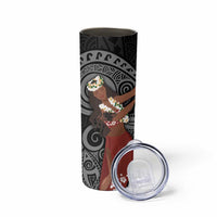 Tahiti Islands Polynesian Plumeria Skinny Tumbler Tahitian Vahine 'Ote'a - Black LT7 - Polynesian Pride