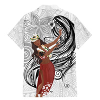 Tahiti Islands Polynesian Plumeria Family Matching Mermaid Dress and Hawaiian Shirt Tahitian Vahine 'Ote'a - White LT7 - Polynesian Pride