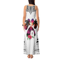 Polynesian Tank Maxi Dress Dog Lover With Samoyed - Sunset At The Beach White Ver LT7 - Polynesian Pride