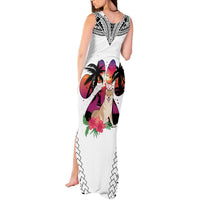 Polynesian Tank Maxi Dress Dog Lover With Shiba Inu - Sunset At The Beach White Ver LT7 - Polynesian Pride