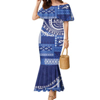 Queen Salote College 100th Anniversary Family Matching Mermaid Dress and Hawaiian Shirt QSC Royal Girls LT7 Mom's Dress Royal Blue - Polynesian Pride
