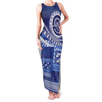 Queen Salote College 100th Anniversary Family Matching Tank Maxi Dress and Hawaiian Shirt QSC Royal Girls LT7 Mom's Dress Royal Blue - Polynesian Pride