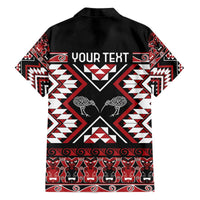 Personalised Taniko Motifs Aotearoa Family Matching Off The Shoulder Long Sleeve Dress and Hawaiian Shirt Waitangi Kowhaiwhai Kiwi LT7 - Polynesian Pride