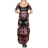 Personalised Taniko Motifs Aotearoa Family Matching Summer Maxi Dress and Hawaiian Shirt Waitangi Kowhaiwhai Kiwi LT7 - Polynesian Pride
