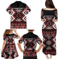 Personalised Aotearoa Waitangi Family Matching Puletasi and Hawaiian Shirt Taniko Motifs - Mania Gecko LT7 - Polynesian Pride