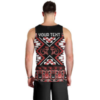Personalised Aotearoa Waitangi Men Tank Top Taniko Motifs - Mania Gecko