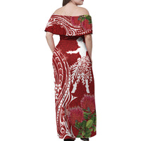 Personalised Hawaii Wahine Family Matching Off Shoulder Maxi Dress and Hawaiian Shirt Women's Day Ohia Lehua LT7 - Polynesian Pride