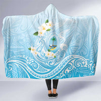 Guam Fishhook Mix Guasali Flowers Hooded Blanket Dreaming Turquoise