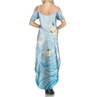 Guam Fishhook Mix Guasali Flowers Summer Maxi Dress Dreaming Turquoise