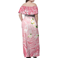 Guam Fishhook Mix Guasali Flowers Family Matching Off Shoulder Maxi Dress and Hawaiian Shirt Dreaming Coral LT7 - Polynesian Pride