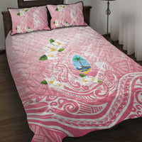 Guam Fishhook Mix Guasali Flowers Quilt Bed Set Dreaming Coral
