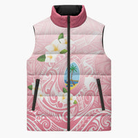 Guam Fishhook Mix Guasali Flowers Sleeveless Puffer Jacket Dreaming Coral
