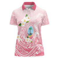 Guam Fishhook Mix Guasali Flowers Women Polo Shirt Dreaming Coral