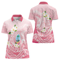 Guam Fishhook Mix Guasali Flowers Women Polo Shirt Dreaming Coral