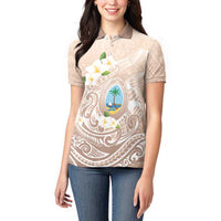 Guam Fishhook Mix Guasali Flowers Women Polo Shirt Dreaming Hazel