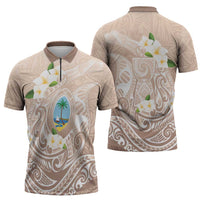 Guam Fishhook Mix Guasali Flowers Zipper Polo Shirt Dreaming Hazel