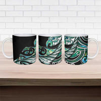 Maori Matariki - Manaia Ceramic Mug Emerald Paua Shell