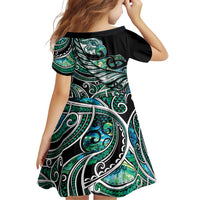 Maori Matariki - Manaia Family Matching Short Sleeve Bodycon Dress and Hawaiian Shirt Emerald Paua Shell