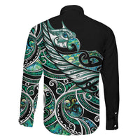 Maori Matariki - Manaia Family Matching Summer Maxi Dress and Hawaiian Shirt Emerald Paua Shell