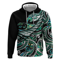 Maori Matariki - Manaia Hoodie Emerald Paua Shell
