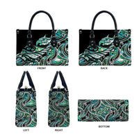 Maori Matariki - Manaia Leather Bag Emerald Paua Shell