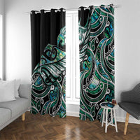 Maori Matariki - Manaia Window Curtain Emerald Paua Shell