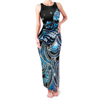 Maori Matariki - Manaia Family Matching Tank Maxi Dress and Hawaiian Shirt Galaxy Blue Paua Shell