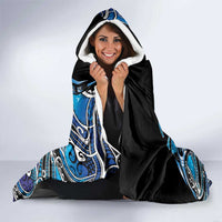 Maori Matariki - Manaia Hooded Blanket Galaxy Blue Paua Shell