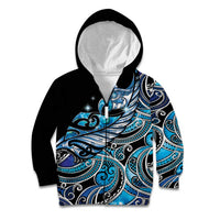 Maori Matariki - Manaia Kid Hoodie Galaxy Blue Paua Shell