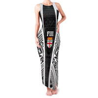 Personalised Fiji Rugby Family Matching Tank Maxi Dress and Hawaiian Shirt 2023 World Cup History Makers - Black Ver LT7 Mom's Dress Black - Polynesian Pride