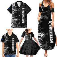 Personalised New Zealand Rugby Family Matching Summer Maxi Dress and Hawaiian Shirt Silver Fern Basic 2023 World Cup LT7 - Polynesian Pride