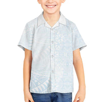 White Sunday Family Matching Puletasi and Hawaiian Shirt Plumeria Tatau Mix Tapa LT7 Son's Shirt White - Polynesian Pride