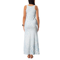 White Sunday Family Matching Tank Maxi Dress and Hawaiian Shirt Plumeria Tatau Mix Tapa LT7 - Polynesian Pride
