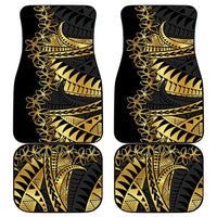 Polynesia Car Mats Black & Gold Fancy Plumeria LT7 - Polynesian Pride