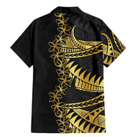 Polynesia Family Matching Mermaid Dress and Hawaiian Shirt Black & Gold Fancy Plumeria LT7 - Polynesian Pride