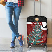 Personalised New Zealand Maori Christmas Luggage Cover Xmas Fern Mix Kowhawhai LT7 - Polynesian Pride