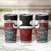 Personalised New Zealand Maori Christmas Tumbler Cup Xmas Fern Mix Kowhawhai LT7 - Polynesian Pride