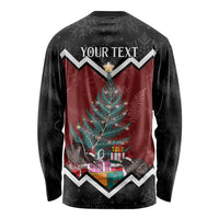 Personalised New Zealand Christmas Long Sleeve Shirt Xmas Fern and Kiwi Birds LT7 - Polynesian Pride
