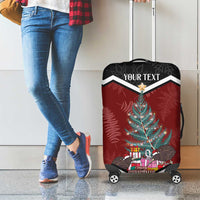 Personalised New Zealand Christmas Luggage Cover Xmas Fern and Kiwi Birds LT7 - Polynesian Pride