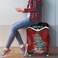 Personalised New Zealand Christmas Luggage Cover Xmas Fern and Kiwi Birds LT7 - Polynesian Pride